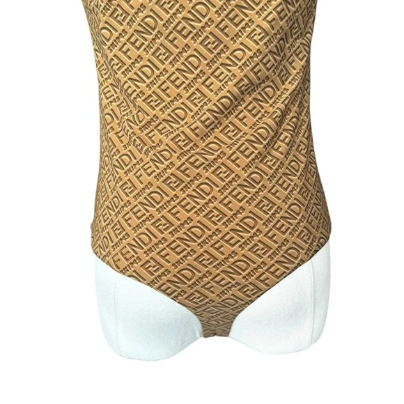 Fendi x SKIMS High Neck Bodysuit in California Tan Large - Picture 11 of 13